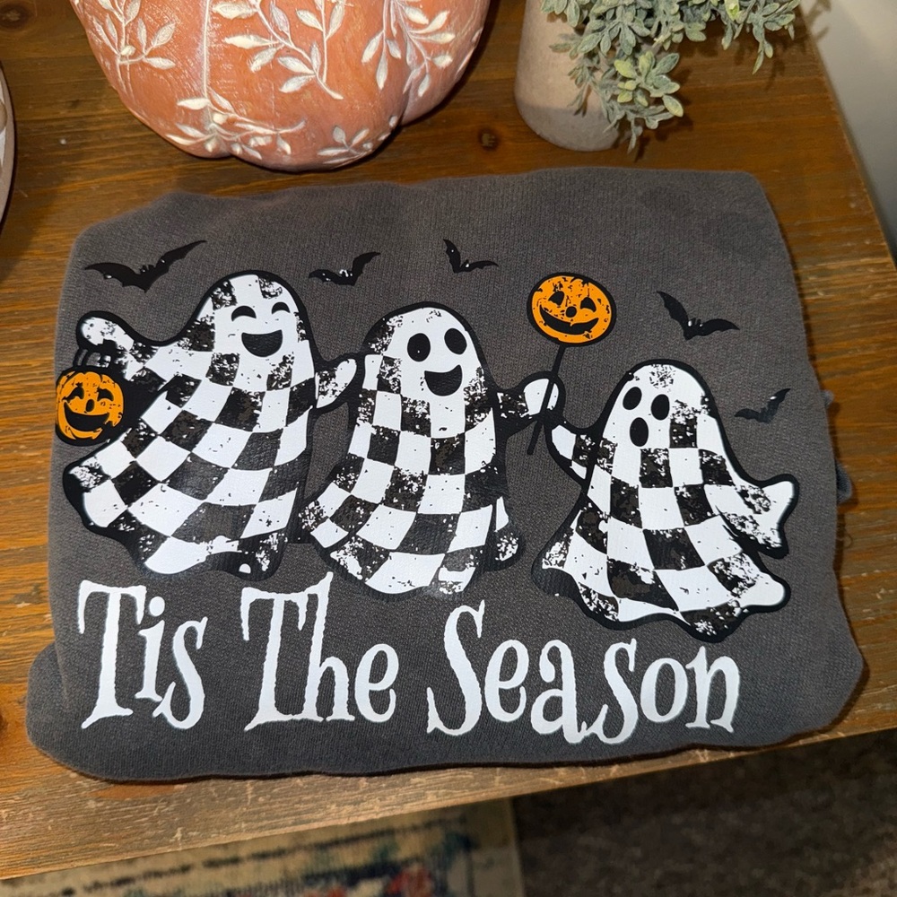 Gray Halloween Ghost Sweatshirt